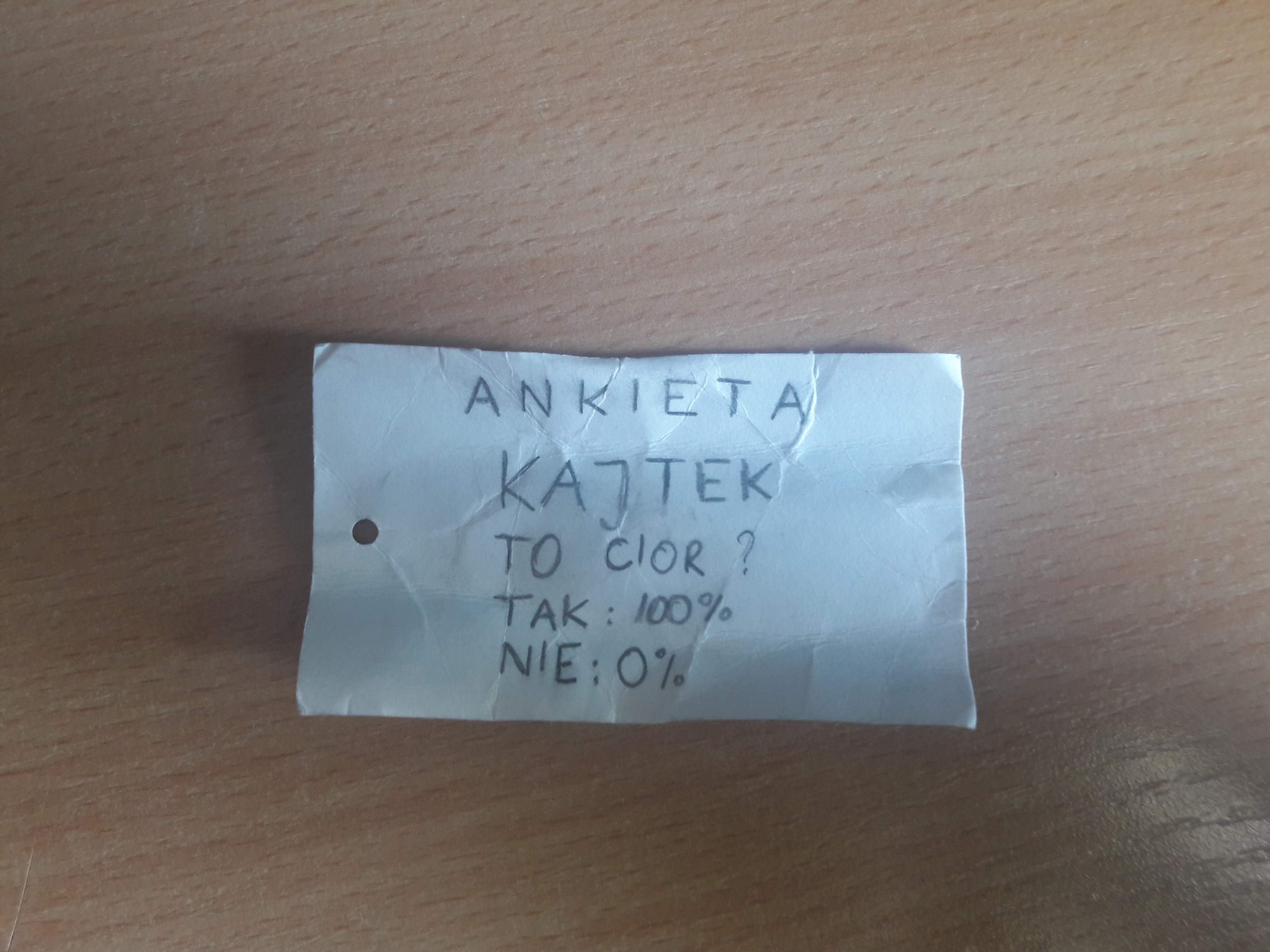 Piersza ankieta KTC